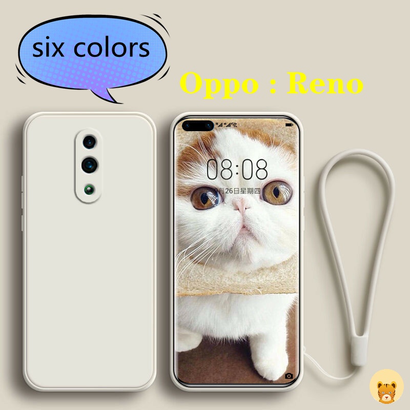 Ốp Điện Thoại TPU Silicone Mềm Đơn Giản Thời Trang + Dây Đeo Cho Oppo Reno