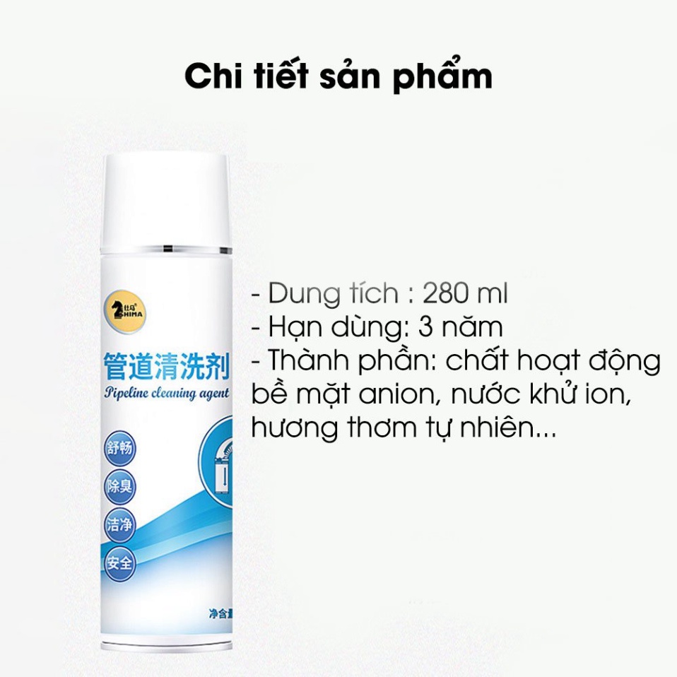 [VIDEO] Bình xịt bọt vệ sinh đường ống cống, thoát nước, khử mùi hôi