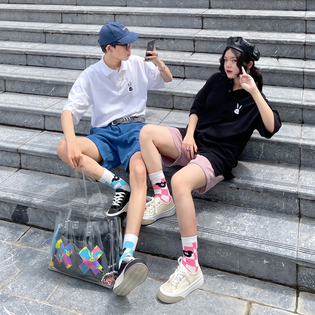 Áo Thun Polo Cao Cấp Tay Lỡ MYO Vải Thêu Rabbit P015
