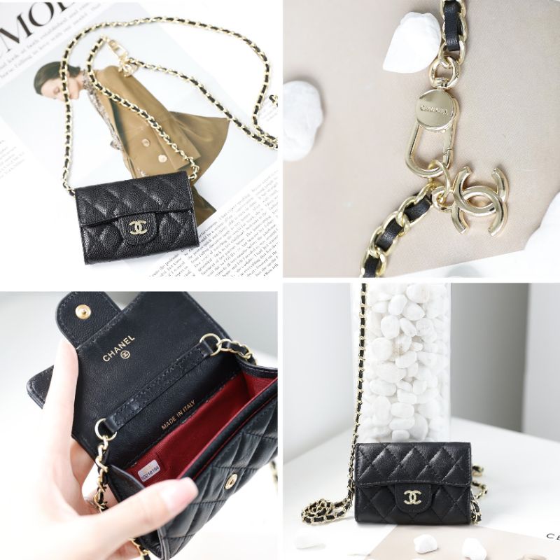 Túi đeo chéo nữ mini sz12cm da sần mềm tag vàng fullbox