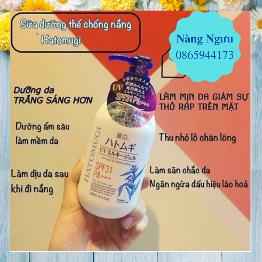 Sữa Dưỡng Thể Hatomugi, Cấp Ẩm, Chống Nắng, Kem Dưỡng Trắng Da Mặt và Body Số 1 Nhật Bản [Hàng Auth - Dưỡng Là Trắng] | BigBuy360 - bigbuy360.vn