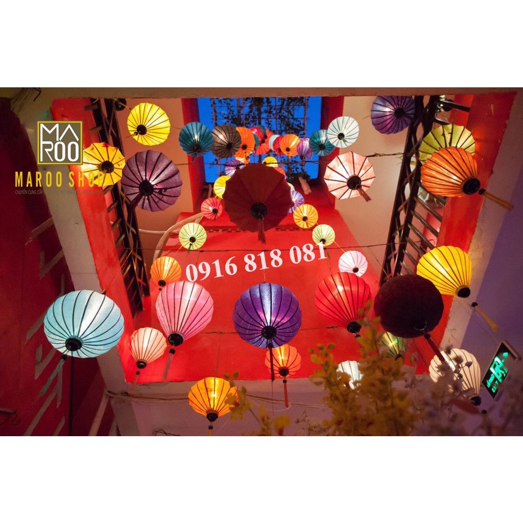 {GIÁ GỐC TẠI XƯỞNG} COMBO 20 đèn lồng Hội An vải lụa đủ màu đủ kiểu chuyên dùng trang trí