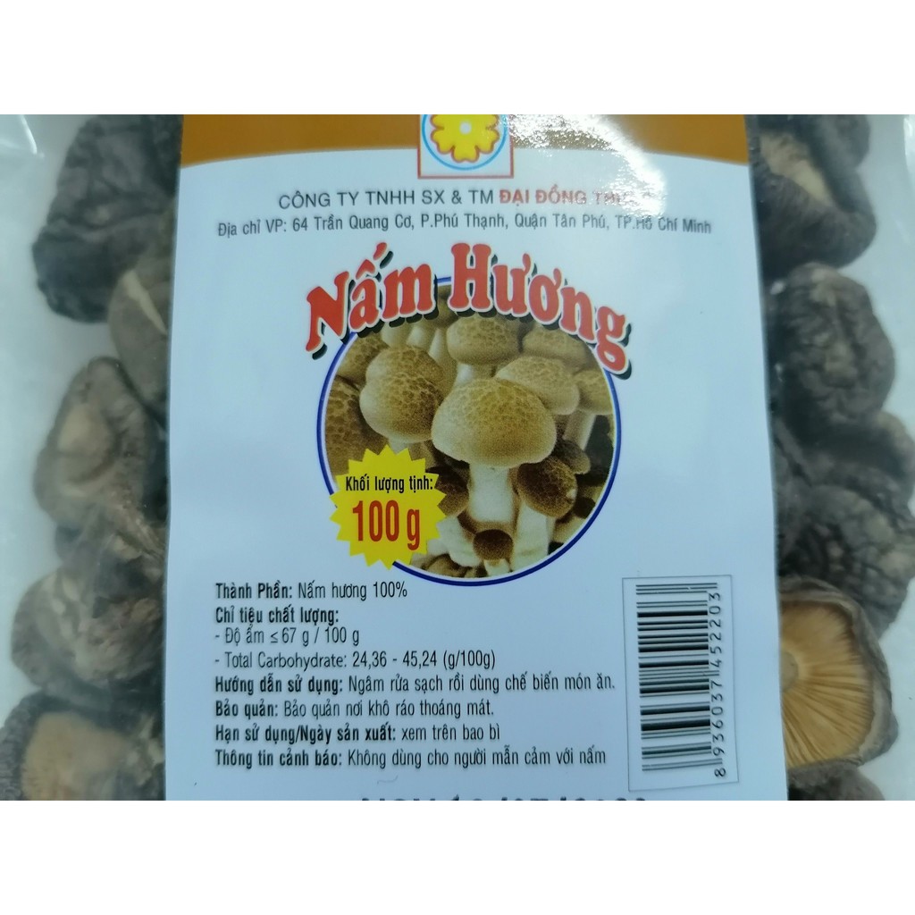 [100g] Nấm đông cô (nấm hương) [VN] ĐẠI ĐỒNG THUẬN Mushrooms (bph-hk)