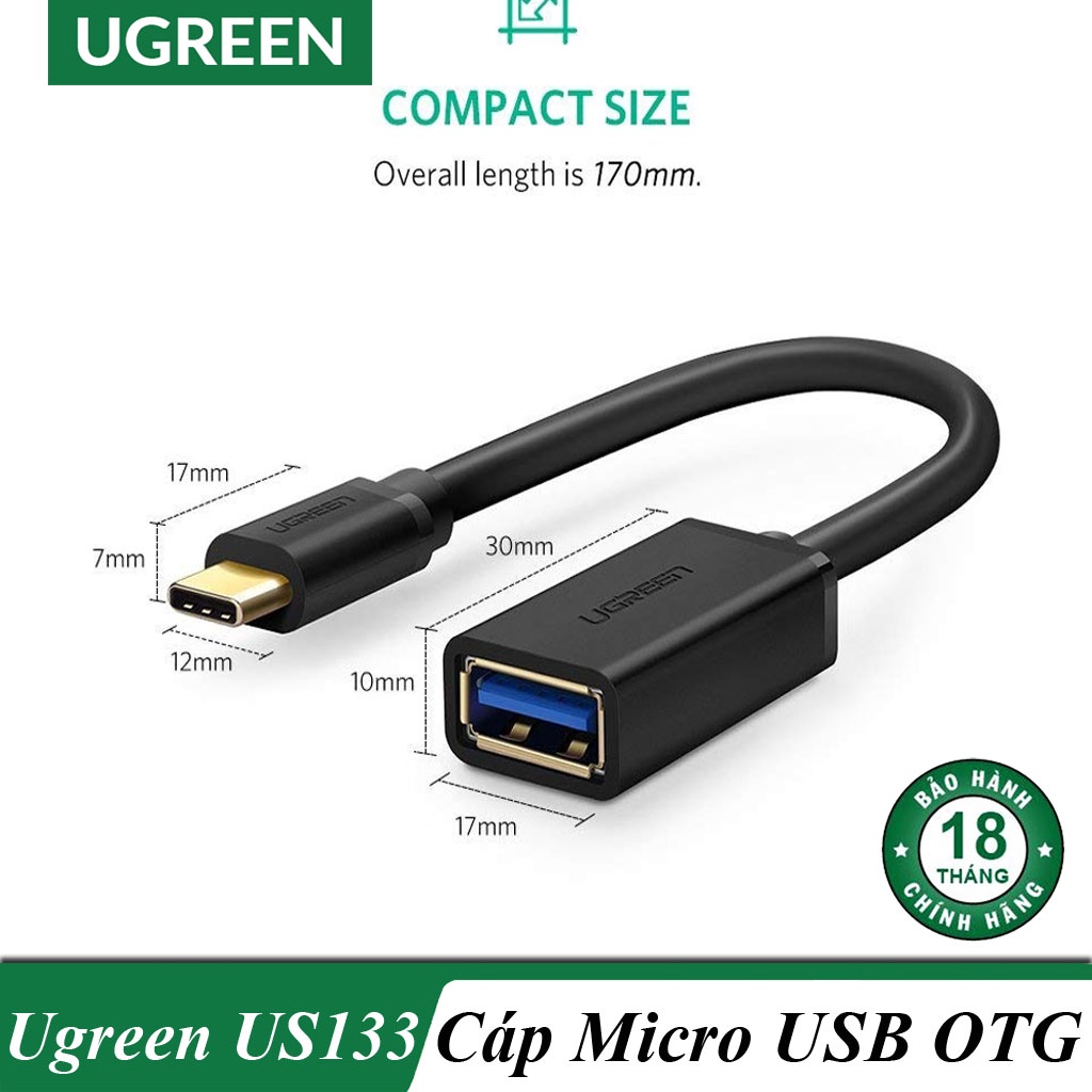 Cáp Micro Usb 2.0 hỗ trợ OTG Kết Nối ĐIện Thoại Với nhiều thiết bị Ugreen US133 CAO CẤP