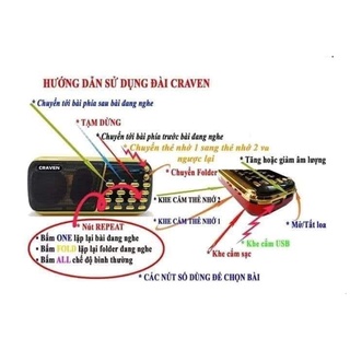 [Free ship] Loa Craven - CR-853 (Kèm 3 pin + Thẻ 8G + Dây sạc)