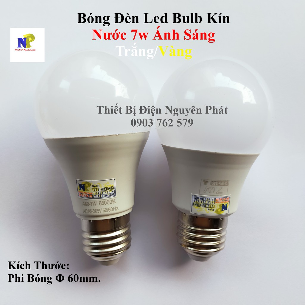 Bóng Đèn Led Bulb Kín Nước 3w 5w 7w 9w 12w Ánh Sáng Trắng Ánh Sáng Vàng