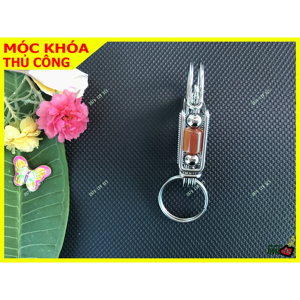 Móc khóa que hàn gắn hoa văn - Chất liệu Inox 308 sáng bóng làm thủ công