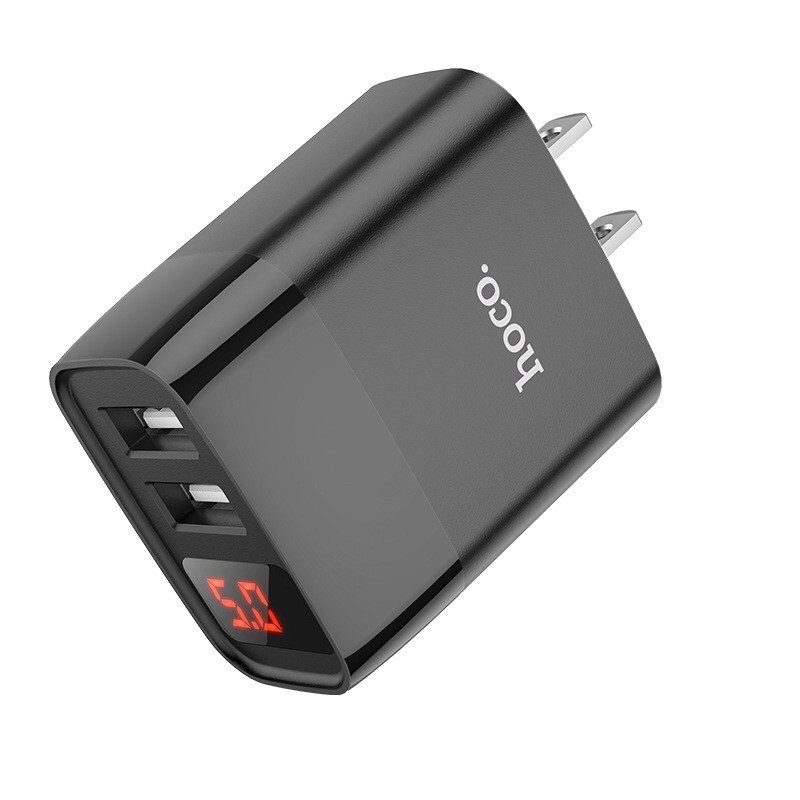 ✔FREESHIP✔Củ sạc nhanh iPhone Hoco C86/C86A,cốc sạc nhanh cho Samsung ANDROID-2 cổng USB-đèn LED báo-ra 5V-2.4A max 12W