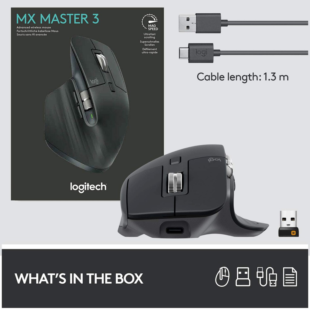 Chuột Máy Tính Logitech MX Master 3 Wireless xách tay (Hàng Sẵn)