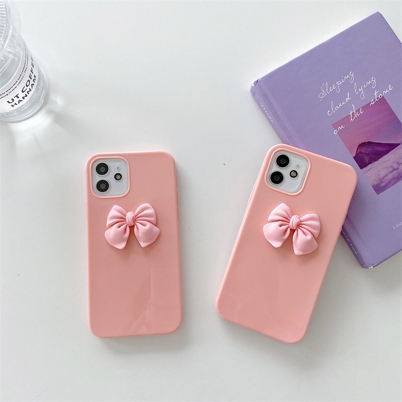 Bao Da điện Thoại Cảm Giác Bóng Bowknot Dành Cho IPhone 12 12Pro Max 11 11Pro Max X Xs Max Xr 8 7 6 6SPlus