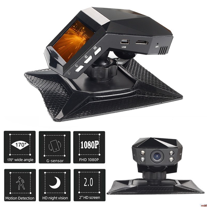 Máy Quay Hành Trình Ô Tô 2 Inch Hd 1080 Kèm Phụ Kiện