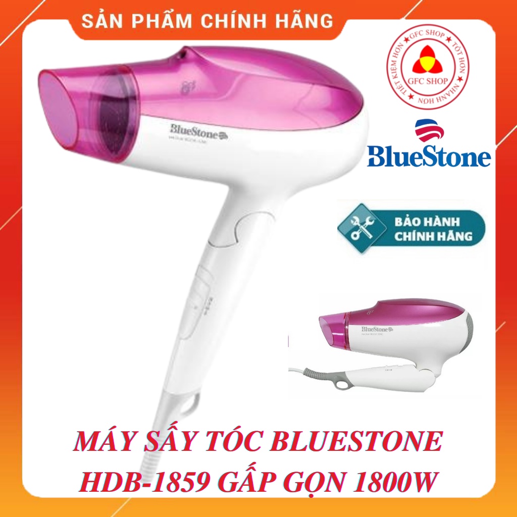 Máy sấy tóc Bluestone HDB-1859 công suất 1800W - Gấp gọn - Sấy ion Giữ Ẩm
