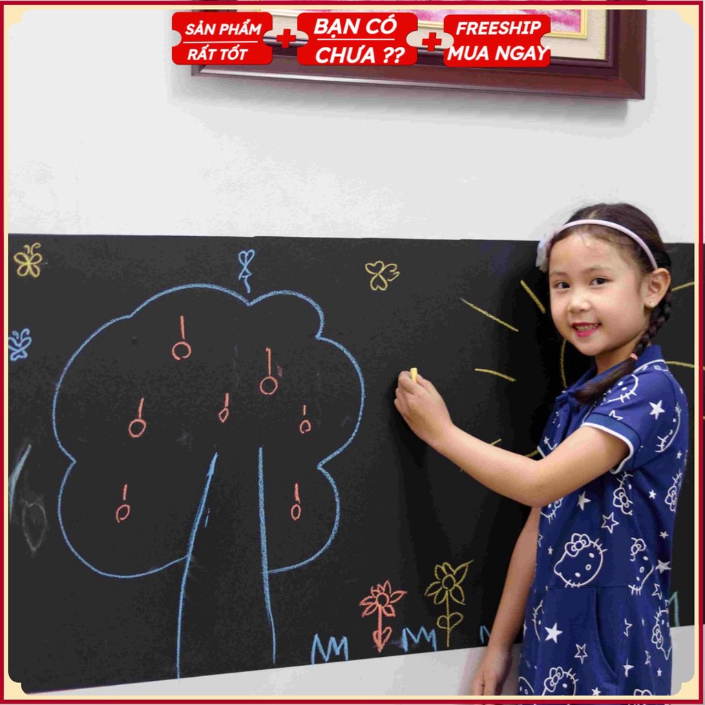 [Tặng Bút] BẢNG Thông Minh Dán Tường Size Đại 60/90/120 cm Học Tập, Họp Văn Phòng - Decal Bảng Viết Có Thể Xóa