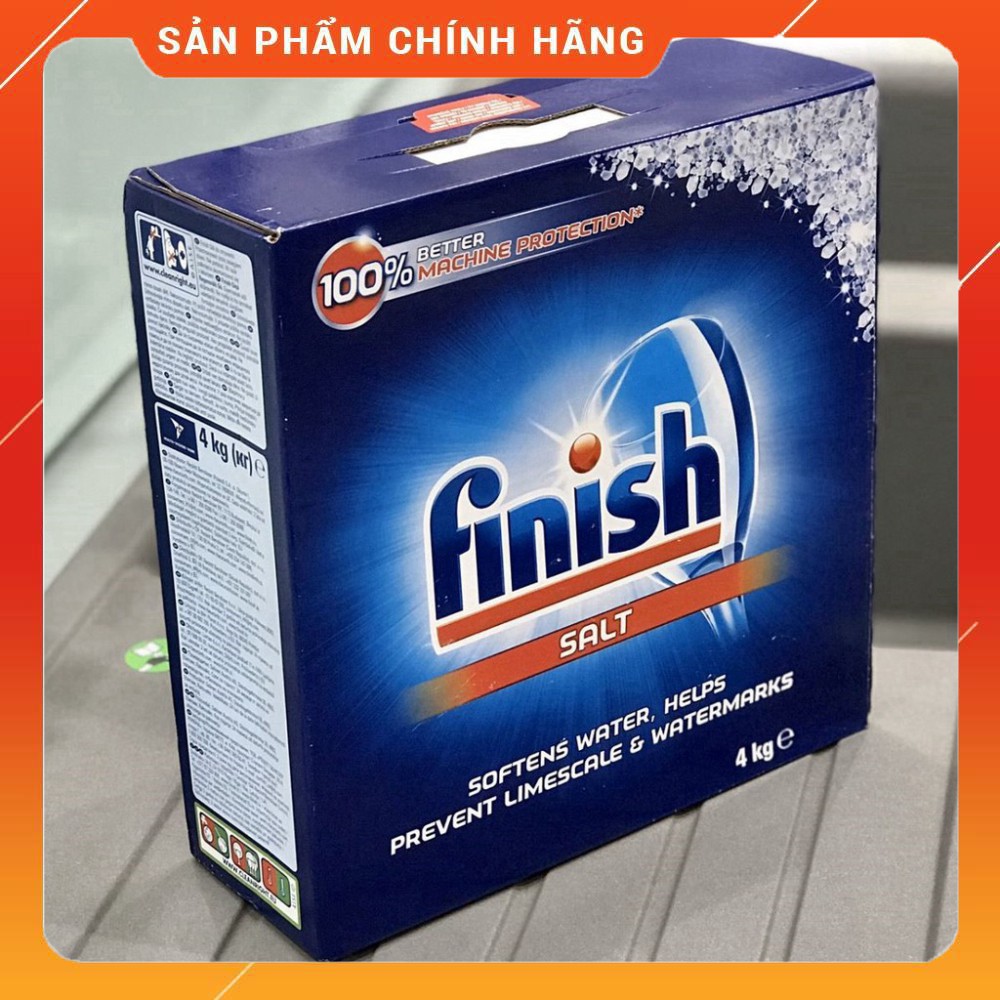 [KM 3 viên Finish] Muối rửa bát Finish hộp 4kg - Nhập Khẩu EU