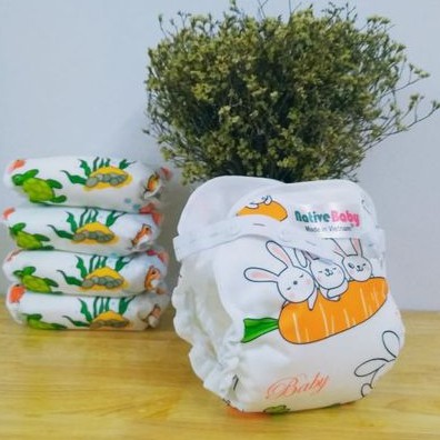 SET 4 bỉm vải Native Baby chống hăm, chống tràn - Free size 0-3 tuổi (tối đa 15kg)