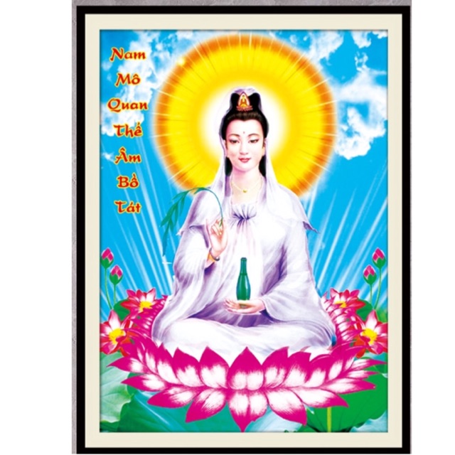 Tranh đính đá Phật Quan Âm Lg1578 (40x50) chưa đính
