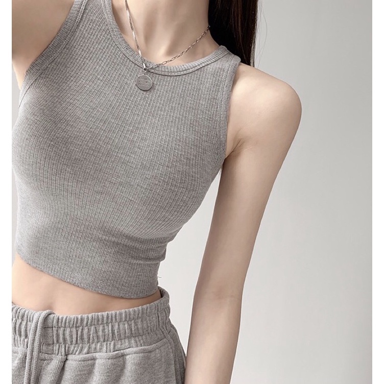 Áo Croptop Ba 3 Lỗ ngược trơn Hot Trend Áo kiểu nữ ôm chất thun Cao Cấp gân mềm mát. | BigBuy360 - bigbuy360.vn