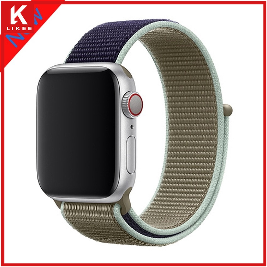 Dây Đeo Sợi Nylon Co Giãn Cho Đồng Hồ Thông Minh Apple Watch Series 7 6 SE 5 4 3 2 1 45mm 41mm 44mm 40mm 38mm 42mm