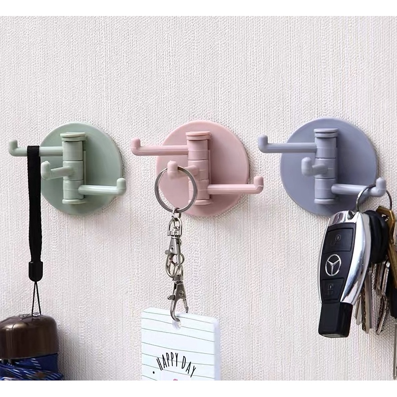 Móc Treo Tường Siêu Dính 3 Nhánh Cho Phòng Tắm/Nhà Bếp/Phòng Ngủ