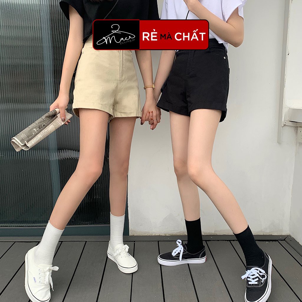 Quần short nư ống rộng khoá chất kaki tuyết dãn cao cấp nữ shot cộc lụa - MAC boutique | BigBuy360 - bigbuy360.vn