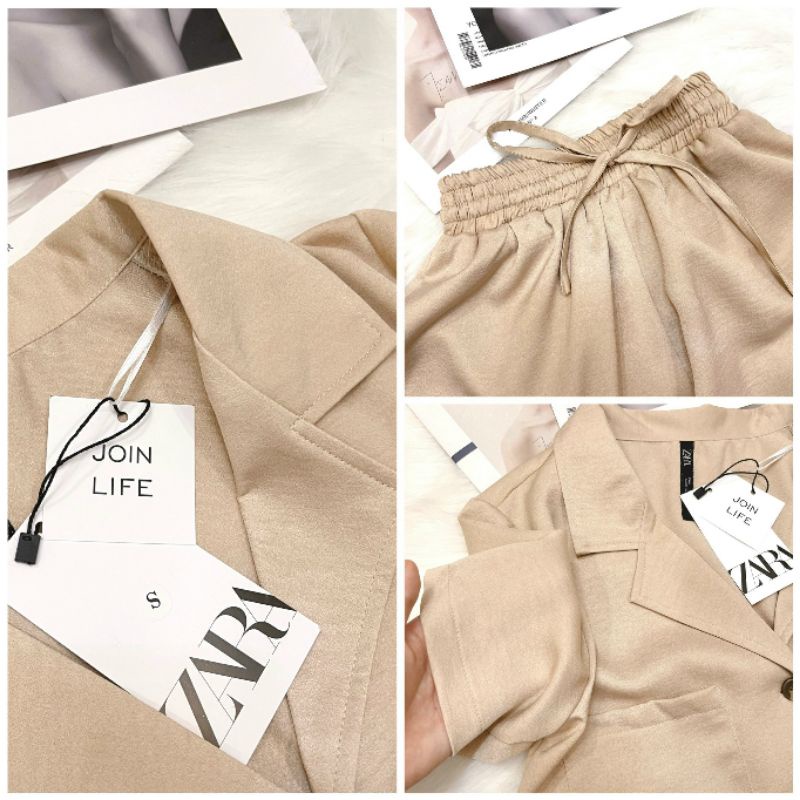 Set bộ vest cộc short lụa tằm mặc trẻ trung, lịch sự và cực sang