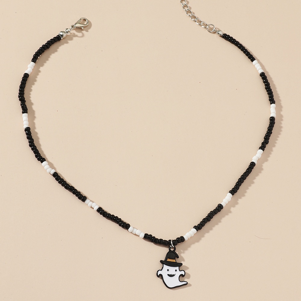 Vòng cổ Hạt Chuỗi Trắng Đen Phong Cách Bohemian Đơn Giản Cho Cặp Đôi