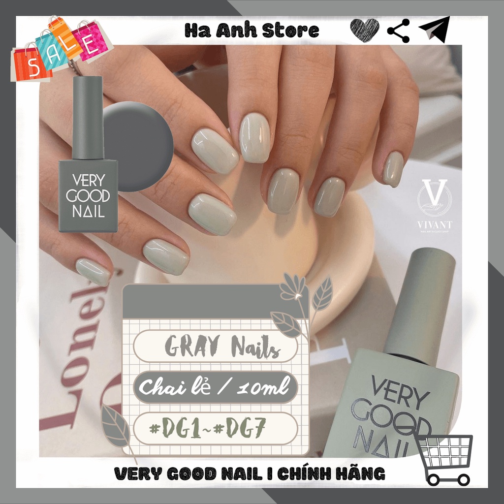 "Gray & Kaki Color season - Very good nail ": Sơn gel cao cấp hàn quốc tổng hợp những tone màu Xám & Kaki