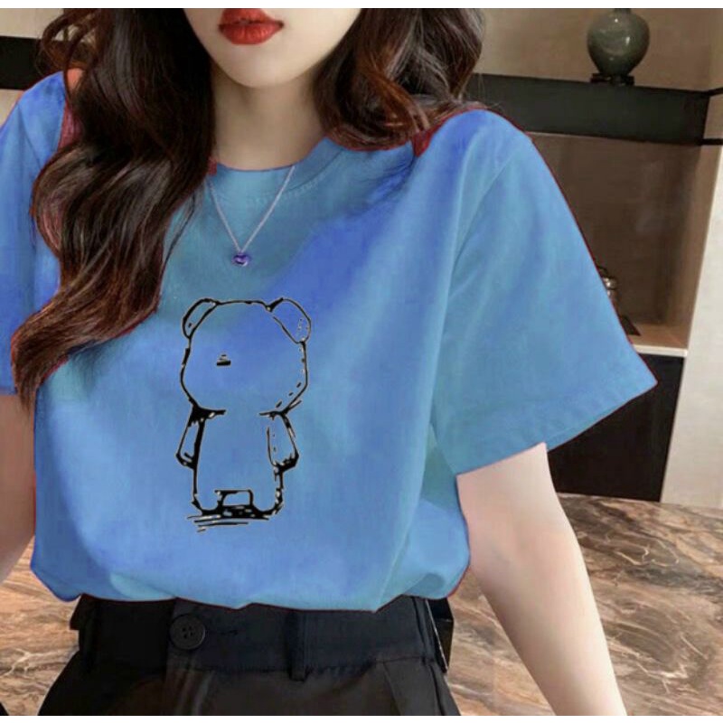 Áo thun in hình gấu đơn giản cực dễ phối đồ