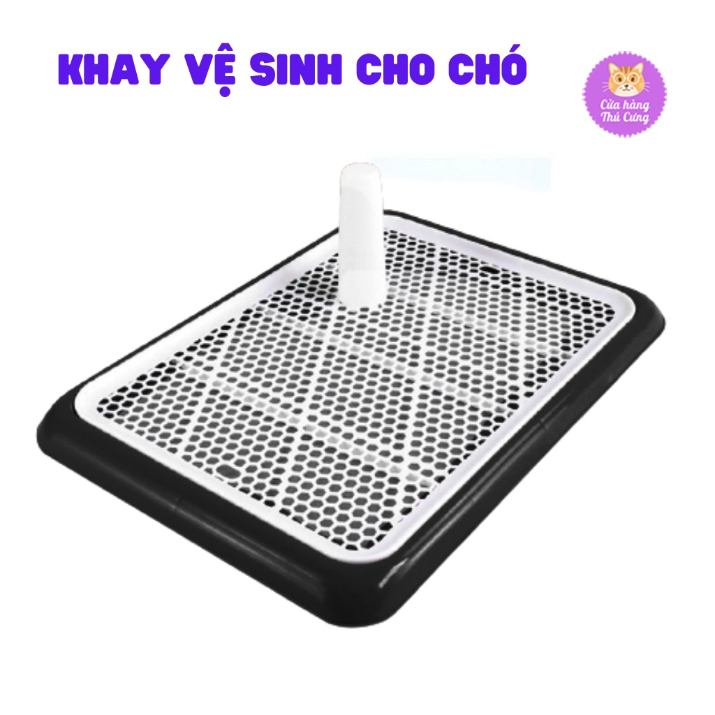 Khay Vệ Sinh Cho Chó Mèo Đi Vệ Sinh Đúng Chỗ Size Lớn Tặng Kèm Cột – Phụ Kiện Thú Cưng