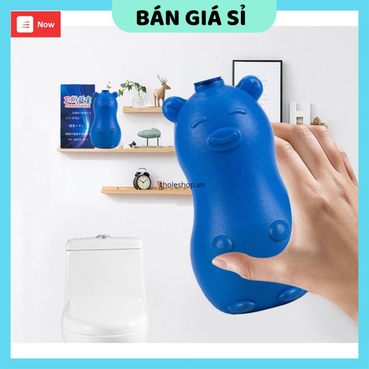 Chai thả bồn cầu   GIÁ VỐN]  Chai sáp thơm tẩy rửa bồn cầu hình heo khử mùi, diệt khuẩn 6861