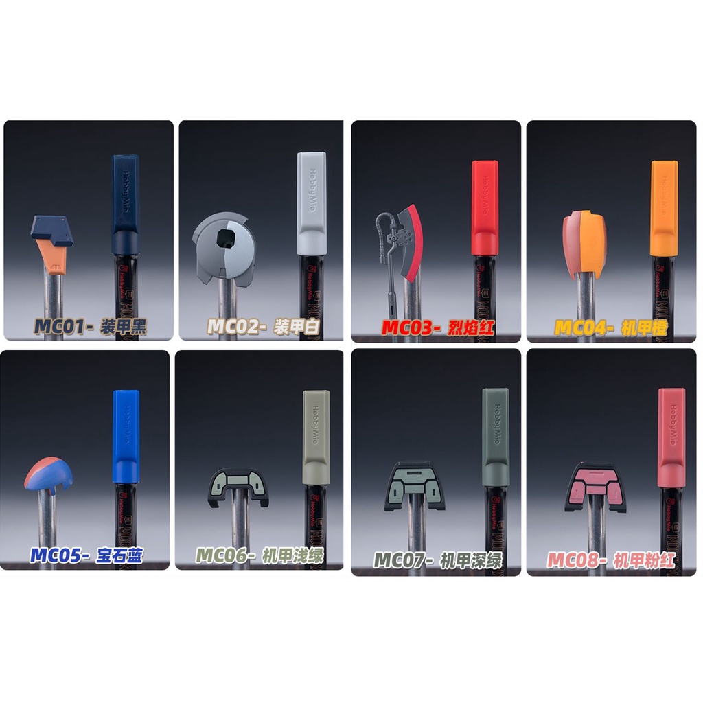 Hobby Mio: Bút sơn mô hình Gundam Marker đầu lông màu metalic - clear - phản quang - cơ bản