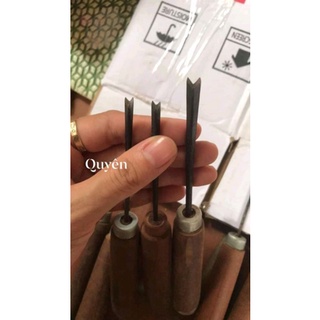 Bộ 3 cây đục tỉa tách tỉa râu tóc tỉa lông chim đục điêu khắc khắc đục gỗ mài sắc kèm cán gỗ nghiến