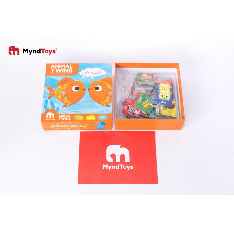 Đồ Chơi Xếp Hình MyndToys - Animal Twins - Memory Matching Game 48 Thẻ Dành Cho Các Bé Trên 2 Tuổi