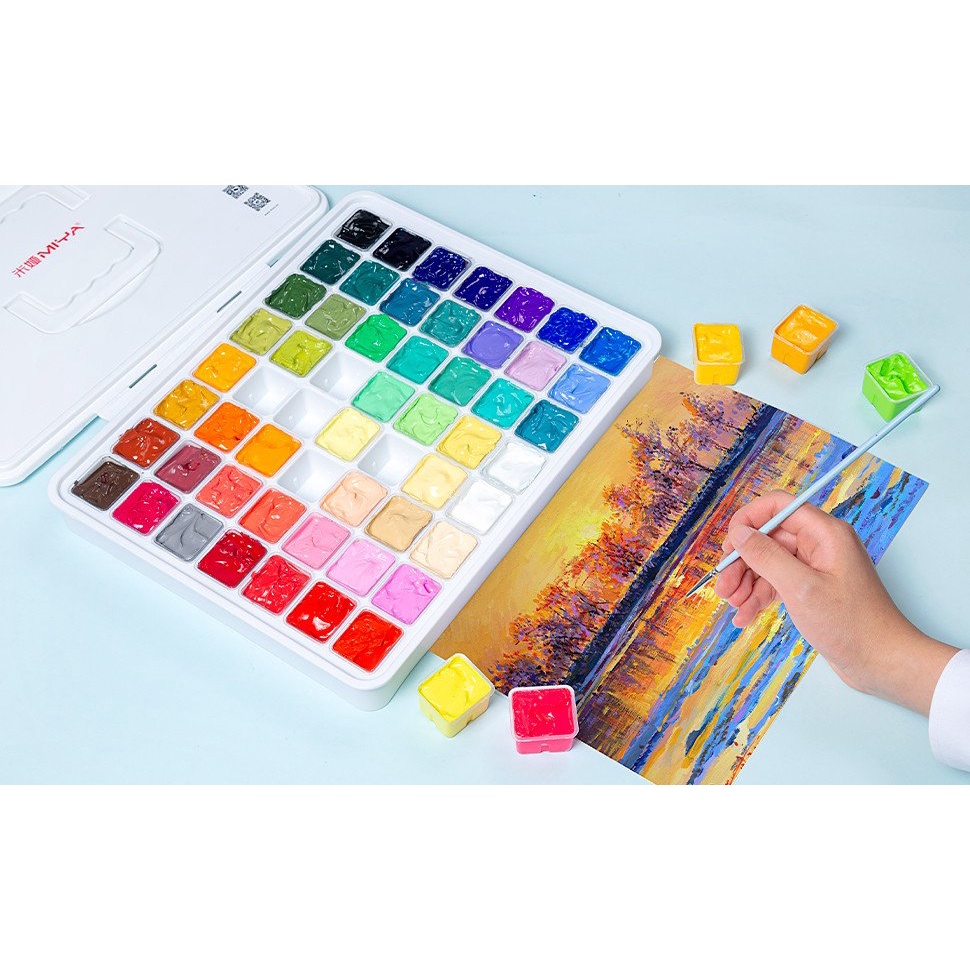 Màu Gouache MIYA Dạng Thạch Bộ 56 màu 30ml Himi màu nước