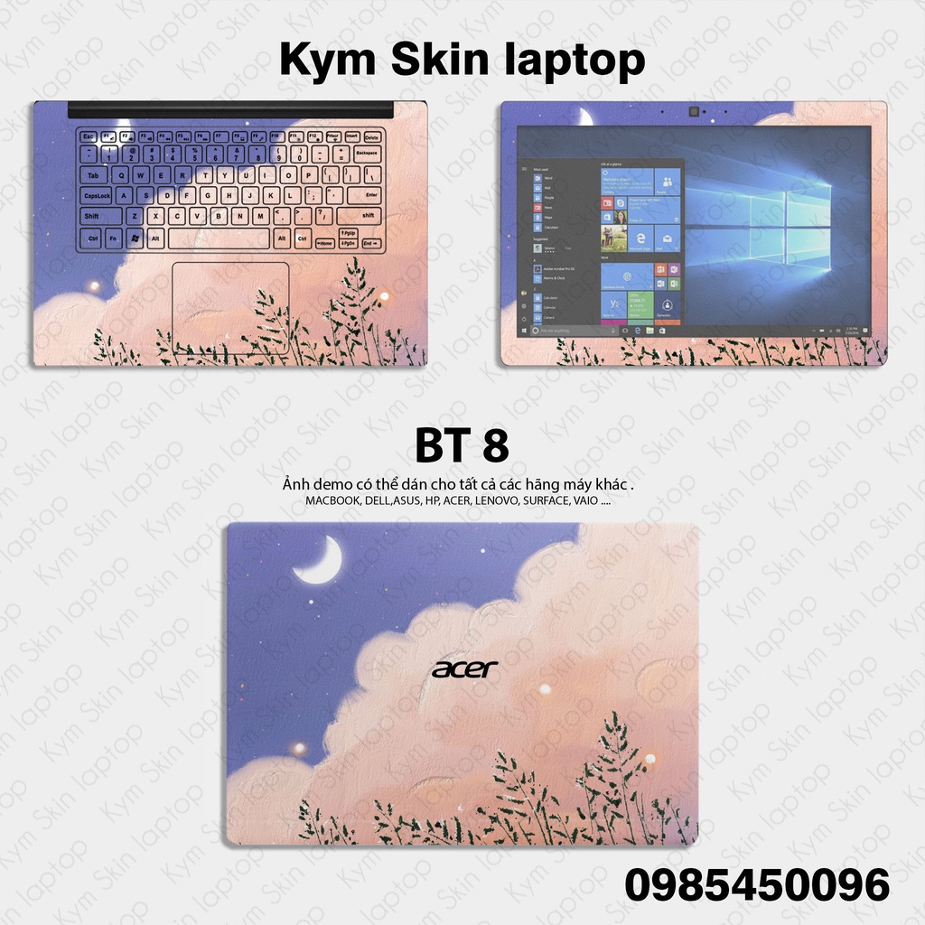 Skin Laptop in theo mẫu Khung Cảnh Thiên Nhiên - Cắt Sẵn Theo Kích Thước Từng Laptop