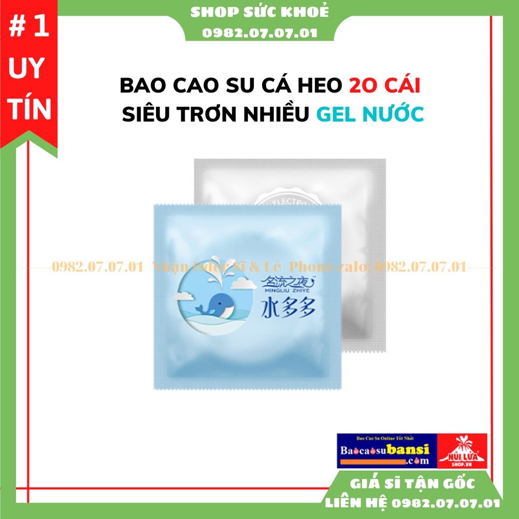 Bao Cao Su Trơn Nhiều Gel Gốc Nước Cá Heo 01 Cái, Siêu Trơn Mượt, Nước Nôi Lênh Láng, Giá Rẻ Gia Đình, Khách Sạn