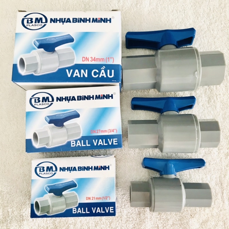 VAN KHOÁ NƯỚC BÌNH MINH PVC 21, 27, 34 TẶNG KÈM Cuộn cao su non Hàng chính hãng