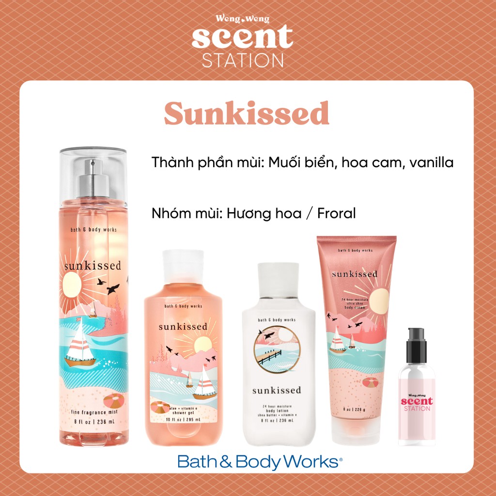 Bộ Sản Phẩm Chăm Sóc Cơ Thể Toàn Diện BBW mùi Sunkissed