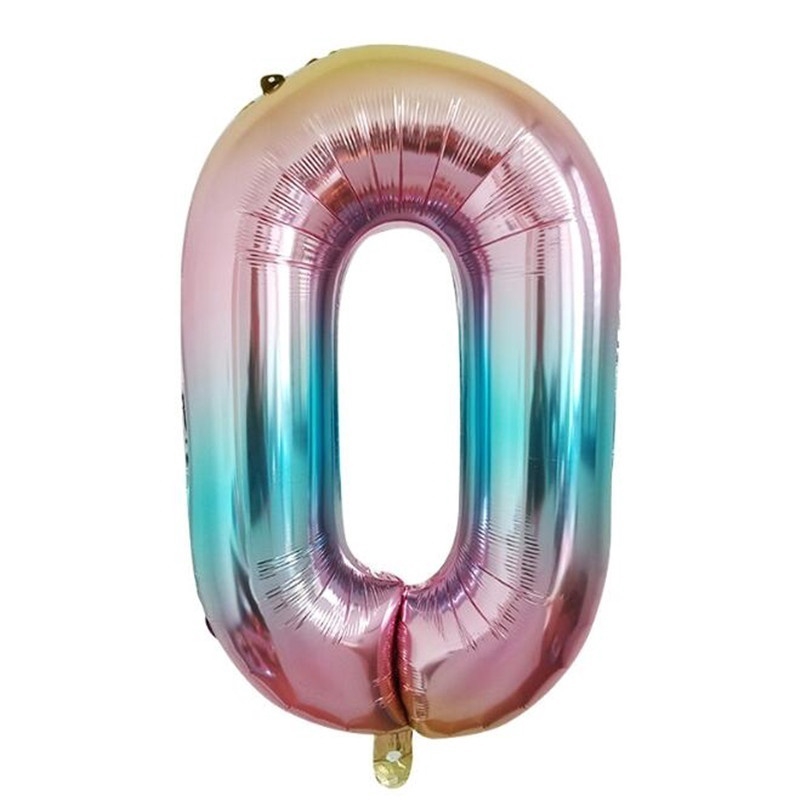 Bong bóng lá nhôm hình số màu gradient cỡ 32inch trang trí tiệc tiện dụng