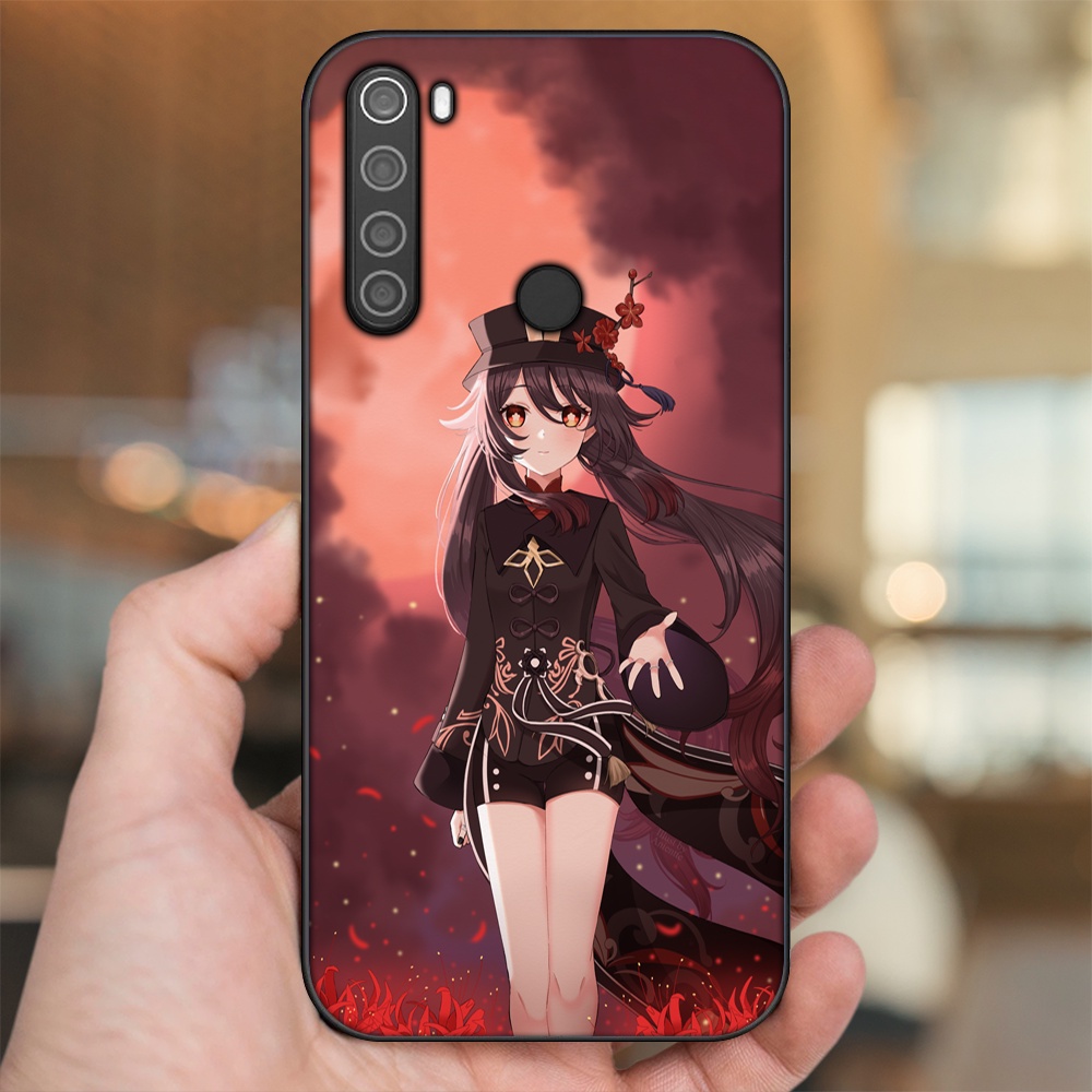 Ốp lưng Xiaomi Redmi Note 8 viền đen in hình Hutao Genshin Impact