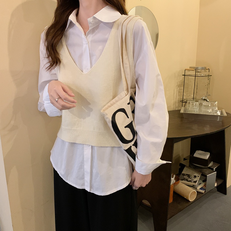 Áo Crop Top Dệt Kim Cổ Chữ V Màu Sắc Đơn Giản Phong Cách Hàn Quốc | BigBuy360 - bigbuy360.vn