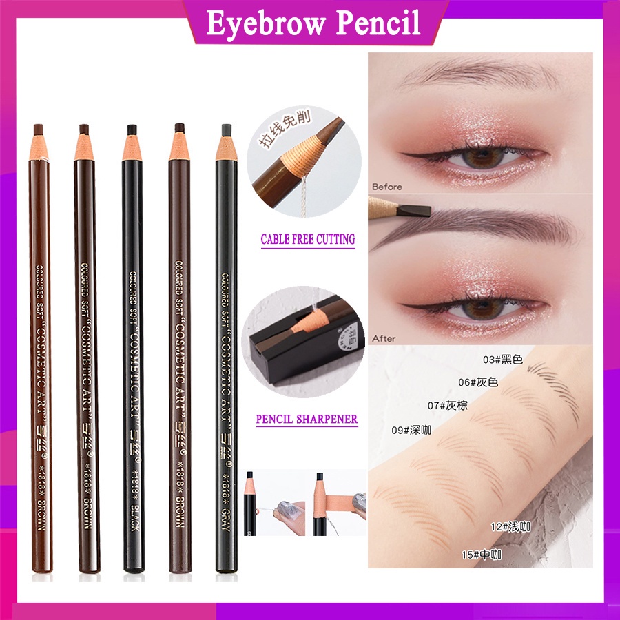 Bút Kẻ Lông Mày Dạng Phẩy Sợi Chống Nước Bền Màu Dài Lâu