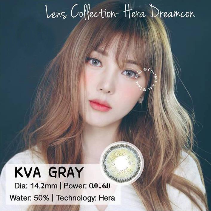 Kính Áp Tròng Hera KVA Gray - Lens cận lens xám xanh rêu