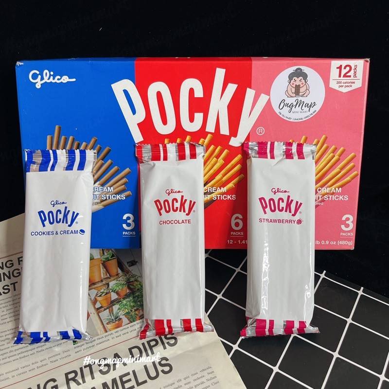 [Date 10/2021] BÁNH POCKY 3IN1 (Hộp 12 Gói)