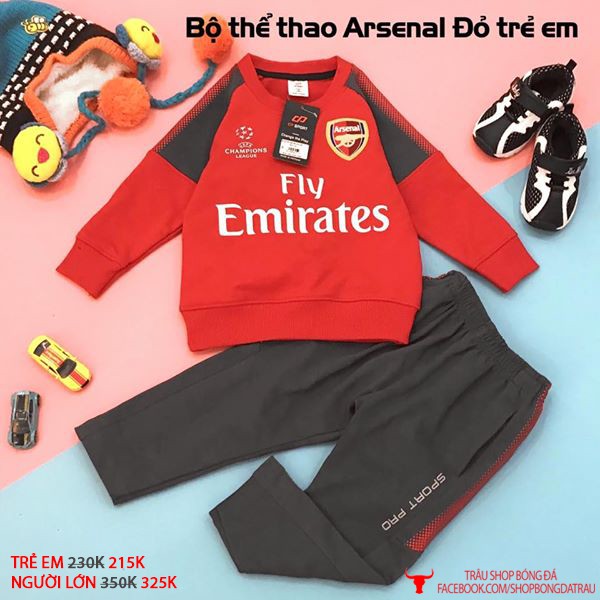 Bộ nỉ TRẺ EM - mẫu 2 - các câu lạc bộ bóng đá Manchester, Arsenal, Chelsea, Barca, Real, Liverpool - Trâu shop