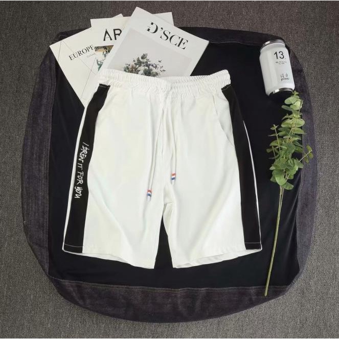 Quần Short Đùi Thể Thao Thun Nam Kẻ Sọc In Chữ I DREW Dáng Trẻ Trung Năng Động Zenkocs3 MEN SHORTS 051