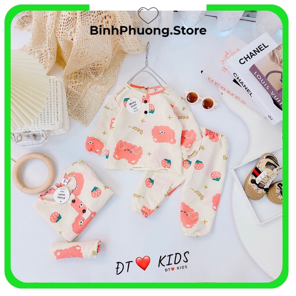 Pijama Cho Bé Trai Gái, Bộ Pijama Pizama Cho Bé Trai Gái Đũi Xốp Cao Cấp Minky Mom Binhphuong.store Lô Mới