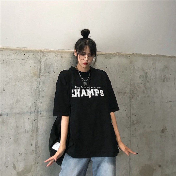 Áo Thun Tay Lỡ Unisex, Áo Phông Form Rộng Tay Lỡ Freesize Champs | BigBuy360 - bigbuy360.vn