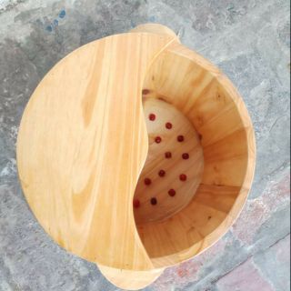 Chậu gỗ ngâm chân có nắp có hạt