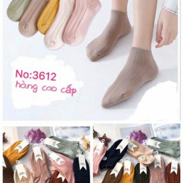 Set 10 Đôi Tất Nũ Len Gân Hàng Cao Cấp ( tông màu sáng ) .